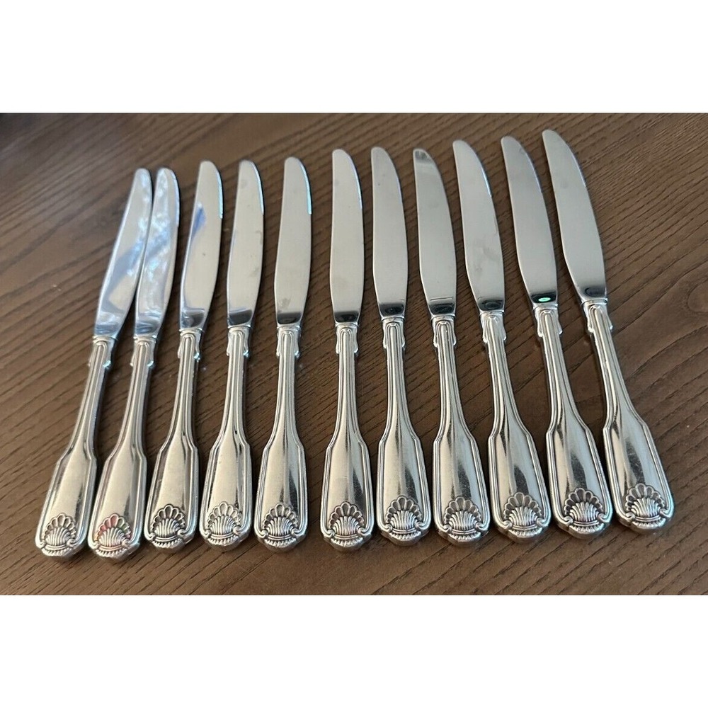 Oneida CLASSIC SHELL Stainless Cube Flatware Silverware Glossy Dinner Knife 9.5